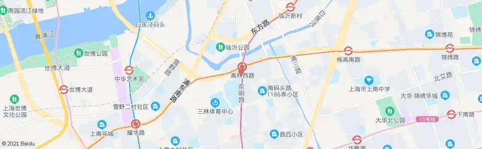 上海东明路高科西路_公交站地图_上海公交_妙搜公交查询2025