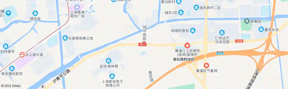 上海城中南路沪青平公路(南门)_公交站地图_上海公交_妙搜公交查询2025