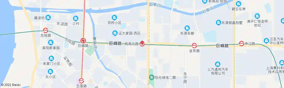 上海东靖路杨高北路_公交站地图_上海公交_妙搜公交查询2025