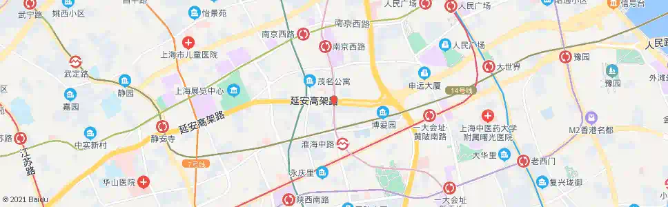 上海石门一路延安中路_公交站地图_上海公交_妙搜公交查询2025