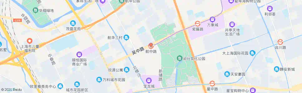 上海航南路航中路_公交站地图_上海公交_妙搜公交查询2025