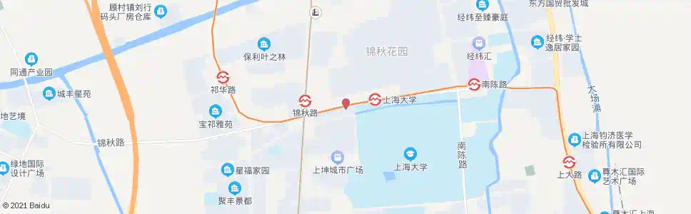 上海锦秋路(上海大学)_公交站地图_上海公交_妙搜公交查询2025