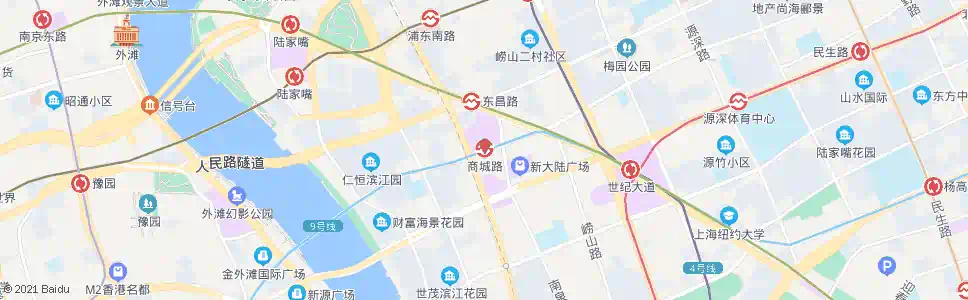 上海浦东南路商城路_公交站地图_上海公交_妙搜公交查询2025