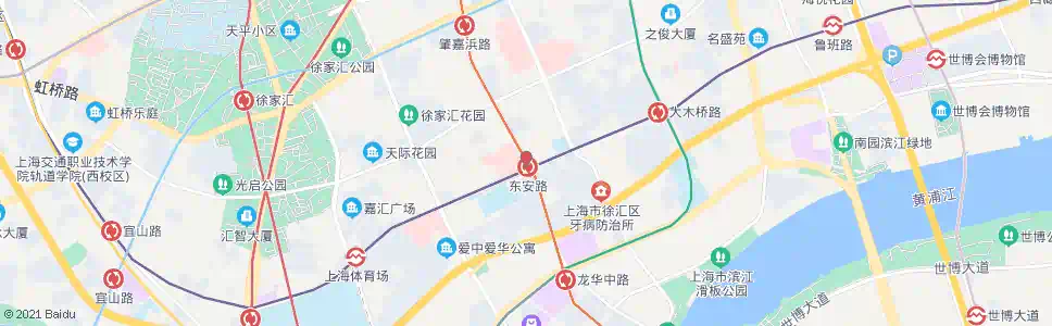 上海东安路站_公交站地图_上海公交_妙搜公交查询2025