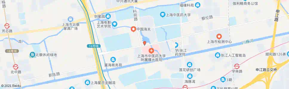 上海科苑路张衡路(曙光医院)_公交站地图_上海公交_妙搜公交查询2025