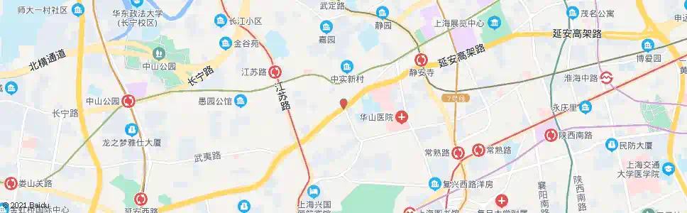 上海延安西路镇宁路_公交站地图_上海公交_妙搜公交查询2025