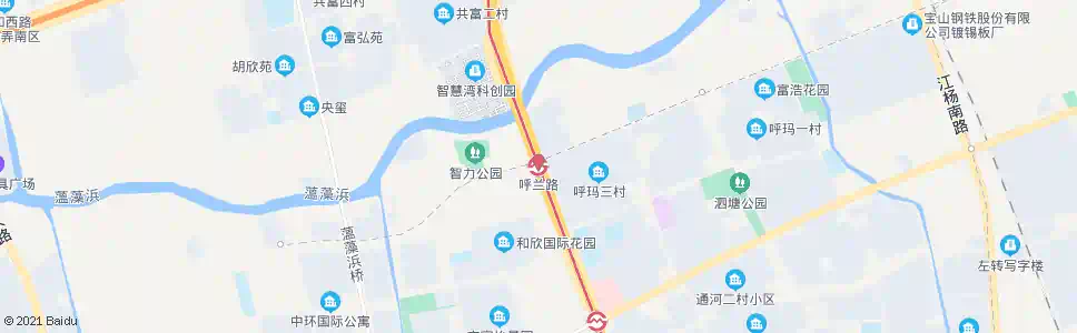 上海呼兰路站_公交站地图_上海公交_妙搜公交查询2025
