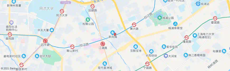 上海控江路凤城路_公交站地图_上海公交_妙搜公交查询2025