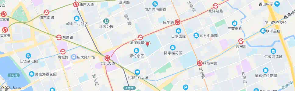 上海源深路张杨路(浦东体育公园)_公交站地图_上海公交_妙搜公交查询2025