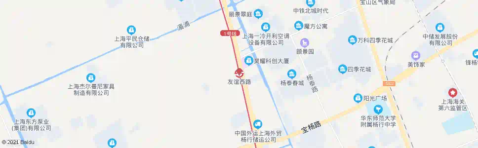 上海友谊西路站_公交站地图_上海公交_妙搜公交查询2025