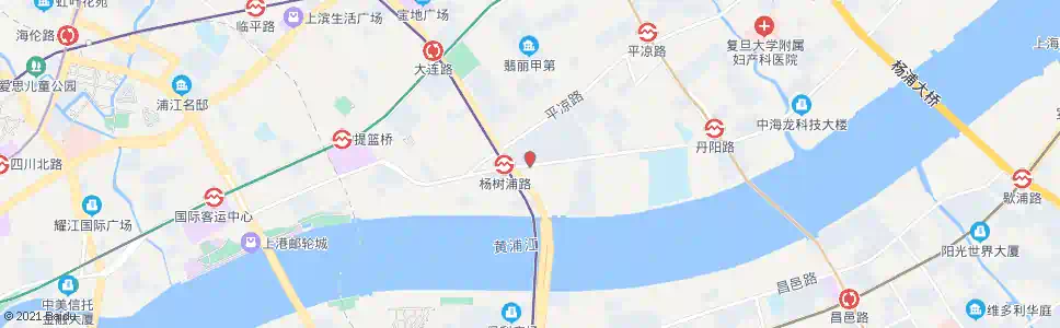 上海杨树浦路大连路_公交站地图_上海公交_妙搜公交查询2025