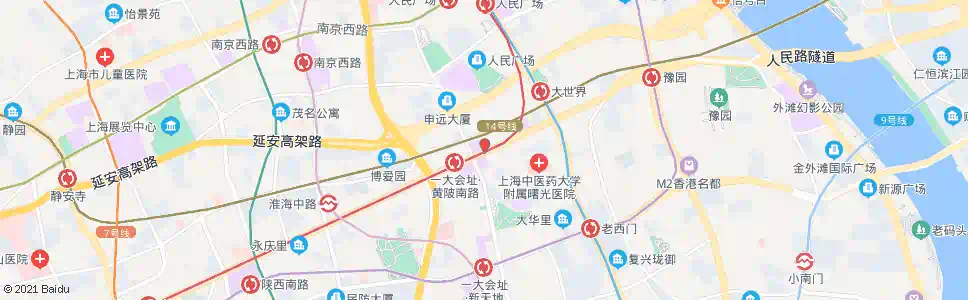 上海淮海中路嵩山路(招呼站)_公交站地图_上海公交_妙搜公交查询2025