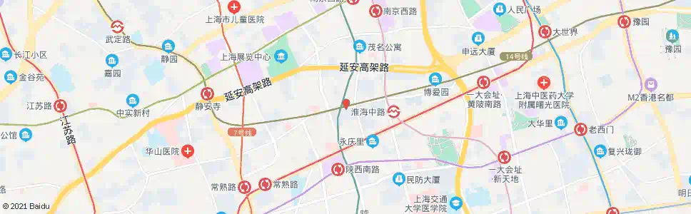 上海长乐路陕西南路_公交站地图_上海公交_妙搜公交查询2025