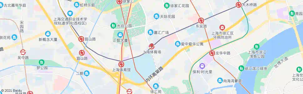 上海上海体育场站_公交站地图_上海公交_妙搜公交查询2025