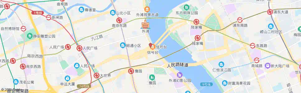 上海中山东一路延安东路_公交站地图_上海公交_妙搜公交查询2025