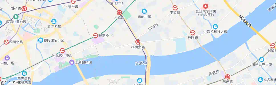 上海杨树浦路站_公交站地图_上海公交_妙搜公交查询2025