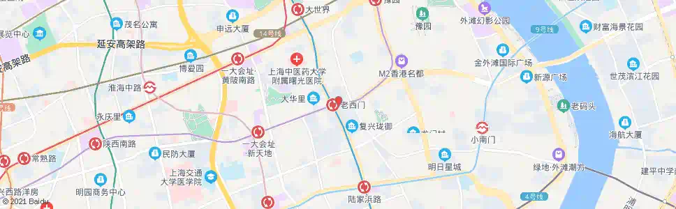 上海老西门站_公交站地图_上海公交_妙搜公交查询2025
