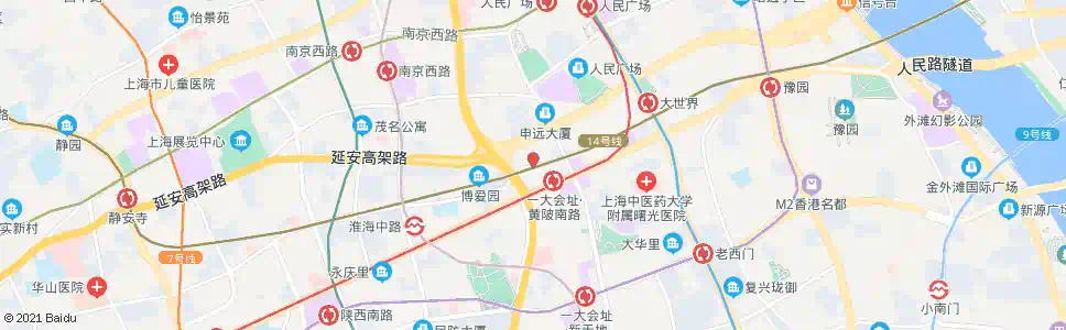 上海金陵西路重庆南路_公交站地图_上海公交_妙搜公交查询2025