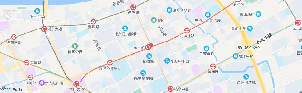 上海民生路张杨路_公交站地图_上海公交_妙搜公交查询2025