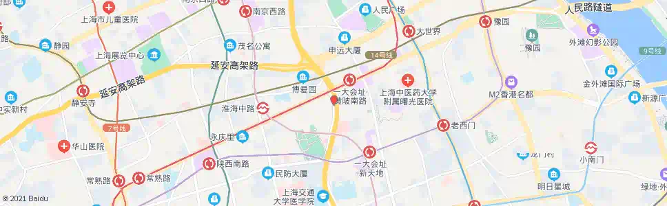 上海淮海中路重庆南路_公交站地图_上海公交_妙搜公交查询2025