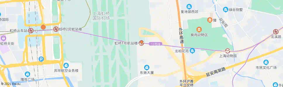 上海虹桥1号航站楼站_公交站地图_上海公交_妙搜公交查询2025