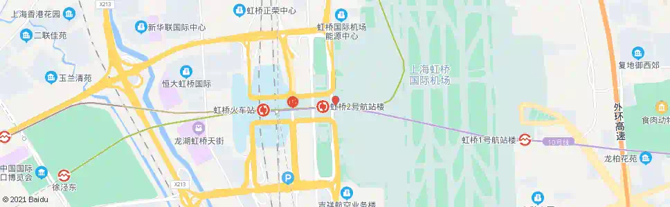 上海虹桥机场二号航站楼_公交站地图_上海公交_妙搜公交查询2025