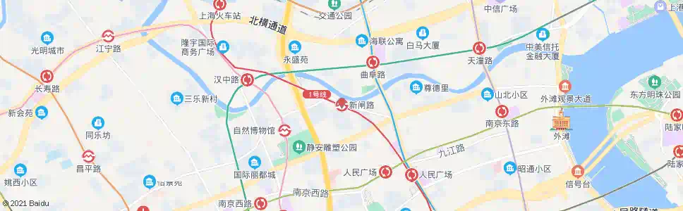 上海新闸路站_公交站地图_上海公交_妙搜公交查询2025