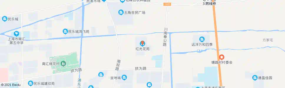 上海红光花苑_公交站地图_上海公交_妙搜公交查询2025