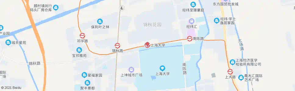 上海上海大学站_公交站地图_上海公交_妙搜公交查询2025