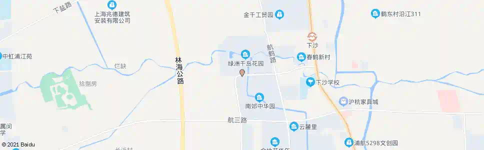 上海下沙西街航梅路(绿洲千岛)_公交站地图_上海公交_妙搜公交查询2025