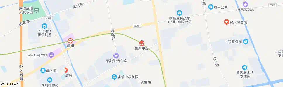 上海创新中路川沙路_公交站地图_上海公交_妙搜公交查询2025