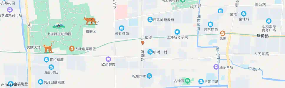 上海听潮路拱极路_公交站地图_上海公交_妙搜公交查询2025