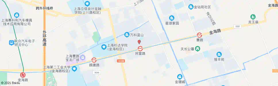 上海金海路民雷路_公交站地图_上海公交_妙搜公交查询2025