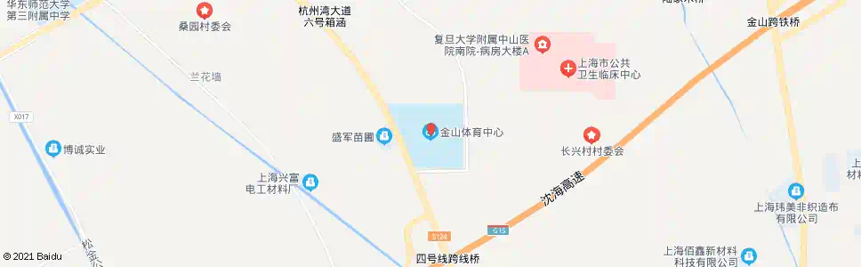 上海金山体育中心_公交站地图_上海公交_妙搜公交查询2025