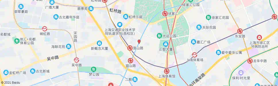 上海宜山路蒲汇塘路_公交站地图_上海公交_妙搜公交查询2025