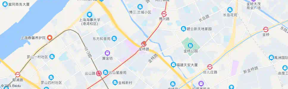 上海金桥路张杨北路_公交站地图_上海公交_妙搜公交查询2025