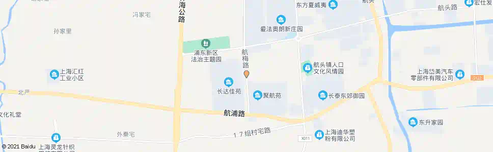 上海航梅路航定路(长达佳苑)_公交站地图_上海公交_妙搜公交查询2025