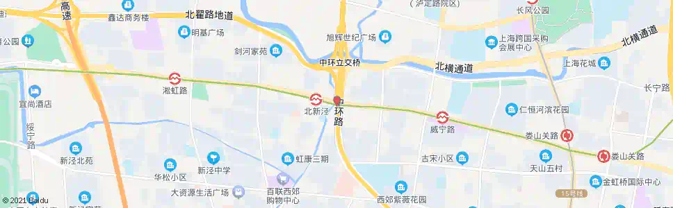 上海北虹路天山路_公交站地图_上海公交_妙搜公交查询2025