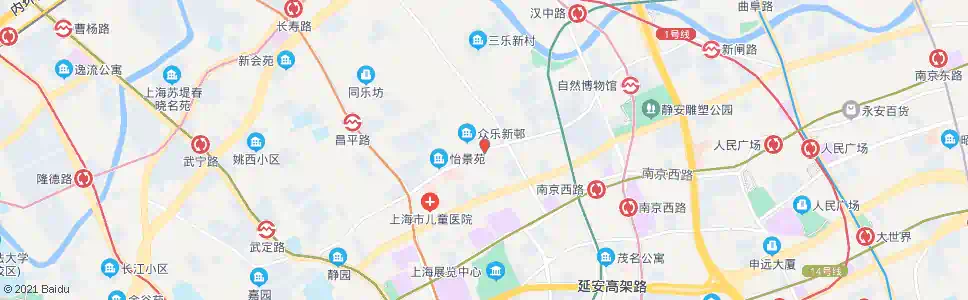 上海陕西北路新闸路_公交站地图_上海公交_妙搜公交查询2025