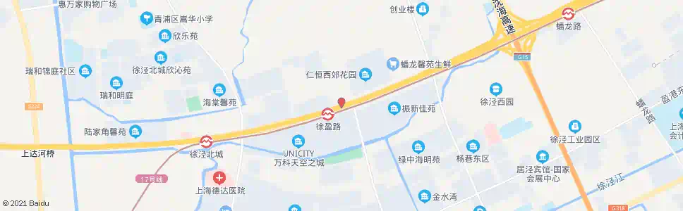 上海崧泽大道徐盈路_公交站地图_上海公交_妙搜公交查询2025