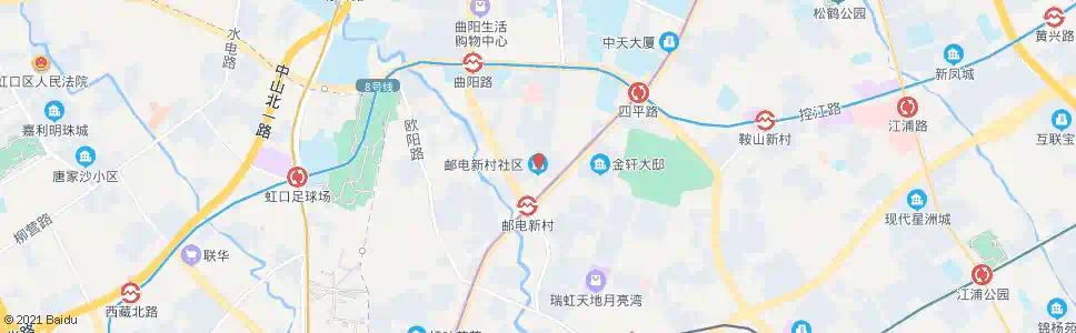 上海邮电新村(四平路新港路)_公交站地图_上海公交_妙搜公交查询2025