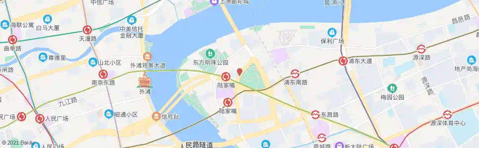 上海银城中路东园路_公交站地图_上海公交_妙搜公交查询2025
