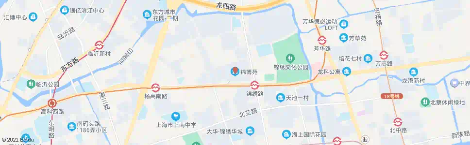 上海锦绣路高科西路(浦东新区干部学院)_公交站地图_上海公交_妙搜公交查询2025