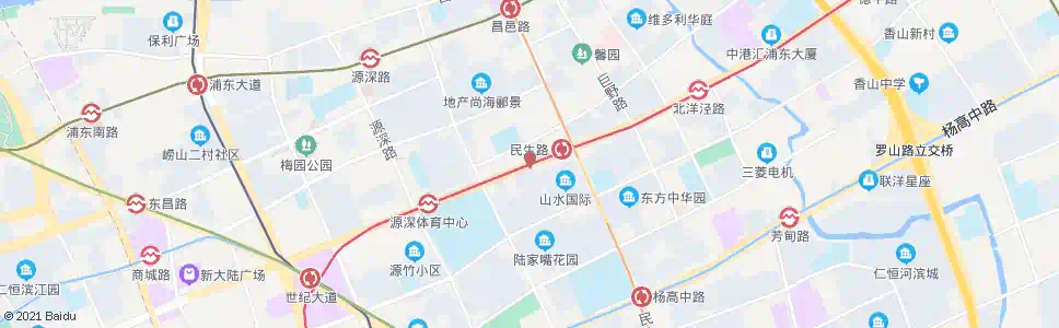 上海张杨路民生路_公交站地图_上海公交_妙搜公交查询2025