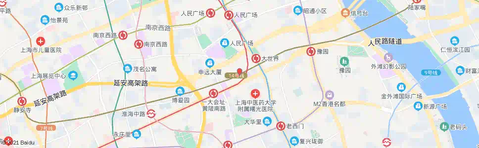 上海金陵中路普安路_公交站地图_上海公交_妙搜公交查询2025