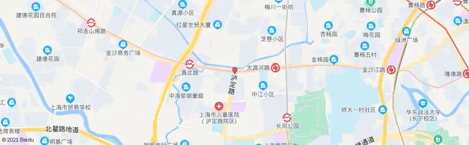 上海金沙江路泸定路_公交站地图_上海公交_妙搜公交查询2025