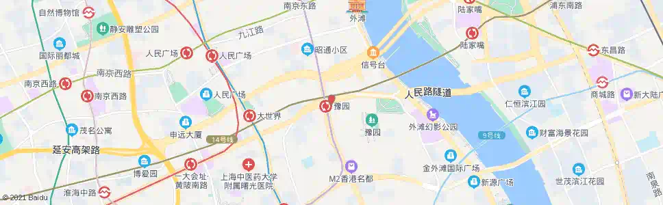 上海豫园_公交站地图_上海公交_妙搜公交查询2025