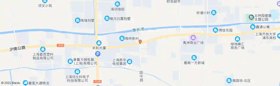 上海沪南公路园中路(招呼站)_公交站地图_上海公交_妙搜公交查询2025