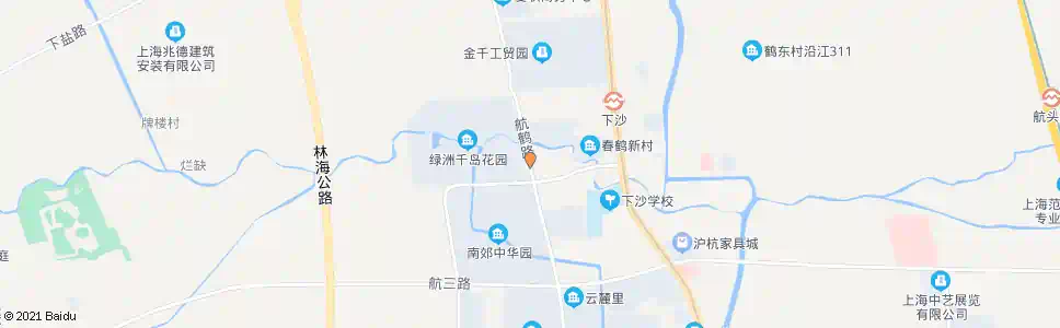 上海航鹤路下沙西街(鹤鸣小区)_公交站地图_上海公交_妙搜公交查询2025