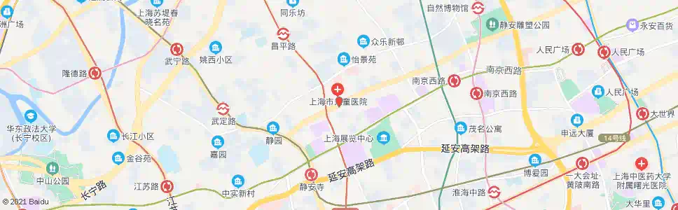上海北京西路常德路_公交站地图_上海公交_妙搜公交查询2025